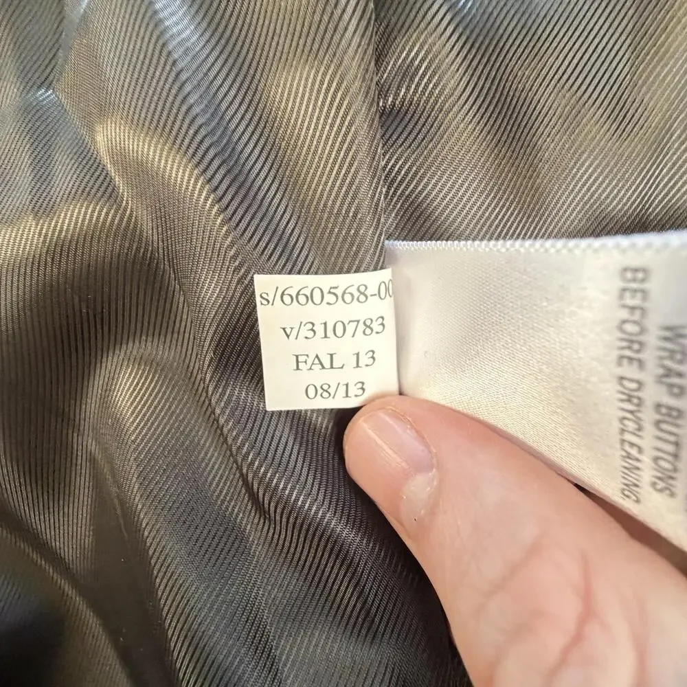 Banana Republic Jacket Mens 2XL Gray Herringbone Tweed Military Full Zip Lined
